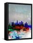 Los Angeles Watercolor Skyline 1-NaxArt-Framed Stretched Canvas