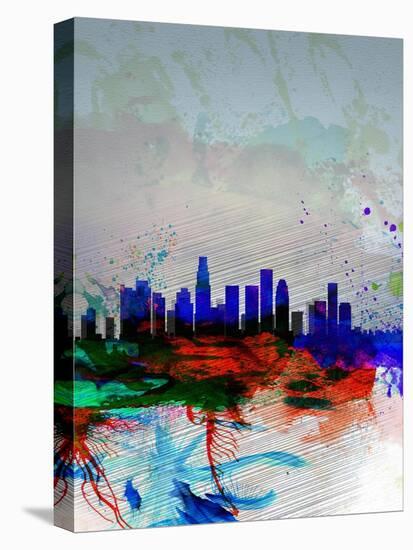 Los Angeles Watercolor Skyline 1-NaxArt-Stretched Canvas