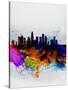 Los Angeles Watercolor Skyline 2-NaxArt-Stretched Canvas