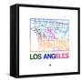 Los Angeles Watercolor Street Map-NaxArt-Framed Stretched Canvas