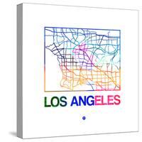 Los Angeles Watercolor Street Map-NaxArt-Stretched Canvas