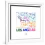 Los Angeles Watercolor Street Map-NaxArt-Framed Art Print