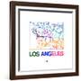 Los Angeles Watercolor Street Map-NaxArt-Framed Art Print