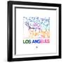 Los Angeles Watercolor Street Map-NaxArt-Framed Art Print