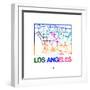 Los Angeles Watercolor Street Map-NaxArt-Framed Premium Giclee Print