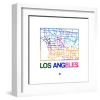 Los Angeles Watercolor Street Map-NaxArt-Framed Art Print