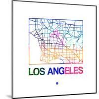 Los Angeles Watercolor Street Map-NaxArt-Mounted Art Print