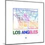 Los Angeles Watercolor Street Map-NaxArt-Mounted Art Print