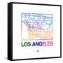 Los Angeles Watercolor Street Map-NaxArt-Framed Stretched Canvas