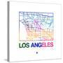 Los Angeles Watercolor Street Map-NaxArt-Stretched Canvas
