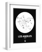 Los Angeles White Subway Map-NaxArt-Framed Art Print