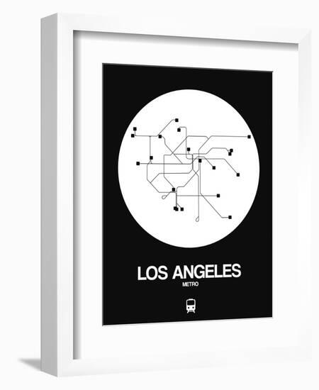 Los Angeles White Subway Map-NaxArt-Framed Art Print