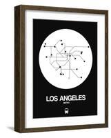 Los Angeles White Subway Map-NaxArt-Framed Art Print