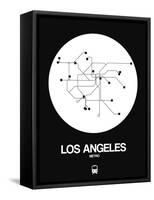 Los Angeles White Subway Map-NaxArt-Framed Stretched Canvas