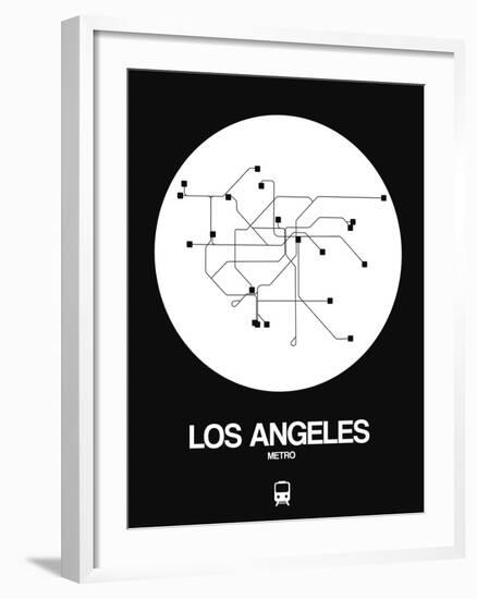 Los Angeles White Subway Map-NaxArt-Framed Art Print