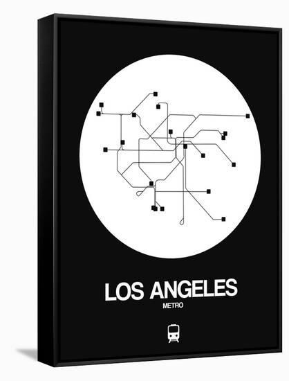 Los Angeles White Subway Map-NaxArt-Framed Stretched Canvas