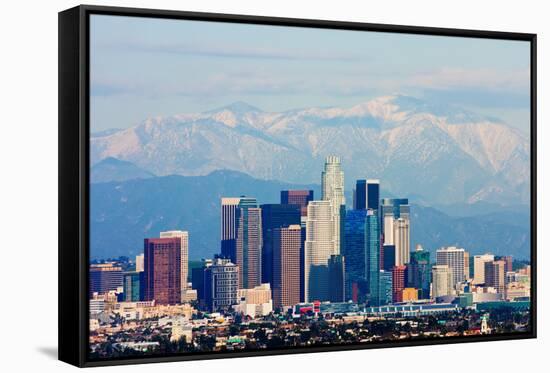 Los Angeles with Snowy Mountains in the Background-Andy777-Framed Stretched Canvas