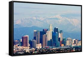 Los Angeles with Snowy Mountains in the Background-Andy777-Framed Stretched Canvas