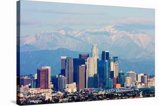 Los Angeles with Snowy Mountains in the Background-Andy777-Stretched Canvas