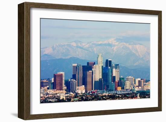 Los Angeles with Snowy Mountains in the Background-Andy777-Framed Photographic Print