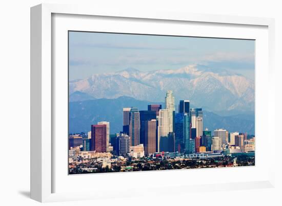 Los Angeles with Snowy Mountains in the Background-Andy777-Framed Photographic Print