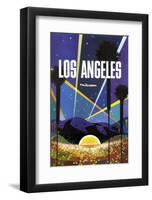 Los Angeles-Vintage Poster-Framed Art Print