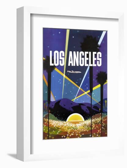 Los Angeles-Vintage Poster-Framed Art Print