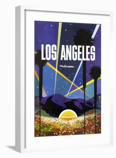 Los Angeles-Vintage Poster-Framed Art Print