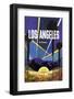 Los Angeles-Vintage Poster-Framed Giclee Print