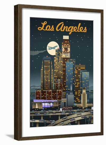 Los Angeles-Lantern Press-Framed Art Print