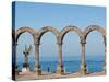 Los Arcos and Angel of Hope and Messenger of Peace Sculpture on Malecon, Puerto Vallarta, Mexico-Michael DeFreitas-Stretched Canvas