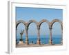 Los Arcos and Angel of Hope and Messenger of Peace Sculpture on Malecon, Puerto Vallarta, Mexico-Michael DeFreitas-Framed Photographic Print