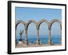 Los Arcos and Angel of Hope and Messenger of Peace Sculpture on Malecon, Puerto Vallarta, Mexico-Michael DeFreitas-Framed Photographic Print