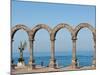 Los Arcos and Angel of Hope and Messenger of Peace Sculpture on Malecon, Puerto Vallarta, Mexico-Michael DeFreitas-Mounted Photographic Print