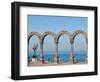 Los Arcos and Angel of Hope and Messenger of Peace Sculpture on Malecon, Puerto Vallarta, Mexico-Michael DeFreitas-Framed Photographic Print