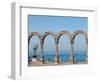 Los Arcos and Angel of Hope and Messenger of Peace Sculpture on Malecon, Puerto Vallarta, Mexico-Michael DeFreitas-Framed Photographic Print