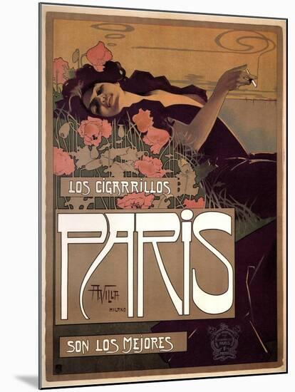 Los Cigarillos Paris, 1901-Aleardo Villa-Mounted Giclee Print