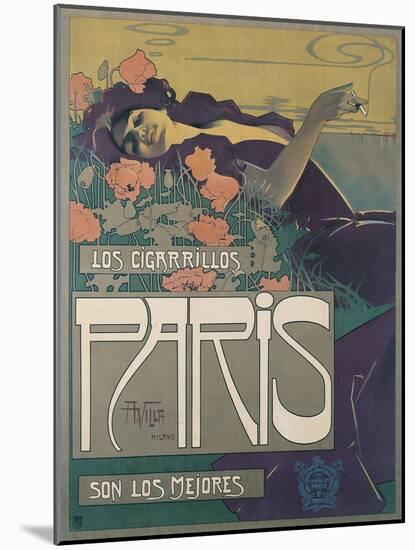 Los Cigarillos Paris, 1901-Aleardo Villa-Mounted Giclee Print