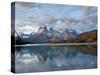 Los Cuernos Del Paine Seen across Lake Pehoe-Alex Saberi-Stretched Canvas