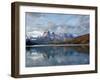 Los Cuernos Del Paine Seen across Lake Pehoe-Alex Saberi-Framed Photographic Print