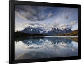 Los Cuernos Del Paine Seen across Lake Pehoe-Alex Saberi-Framed Photographic Print