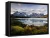 Los Cuernos Del Paine Seen across Lake Pehoe-Alex Saberi-Framed Stretched Canvas