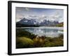 Los Cuernos Del Paine Seen across Lake Pehoe-Alex Saberi-Framed Photographic Print