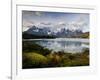 Los Cuernos Del Paine Seen across Lake Pehoe-Alex Saberi-Framed Photographic Print