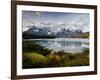 Los Cuernos Del Paine Seen across Lake Pehoe-Alex Saberi-Framed Photographic Print