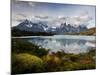 Los Cuernos Del Paine Seen across Lake Pehoe-Alex Saberi-Mounted Photographic Print