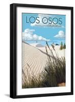 Los Osos, California - Sand Dunes Day Scene-Lantern Press-Framed Art Print