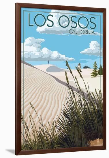 Los Osos, California - Sand Dunes Day Scene-Lantern Press-Framed Art Print