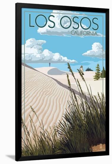 Los Osos, California - Sand Dunes Day Scene-Lantern Press-Framed Art Print