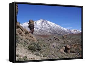 Los Roques and Mount Teide, Teide National Park, Tenerife, Canary Islands, Spain-Jeremy Lightfoot-Framed Stretched Canvas
